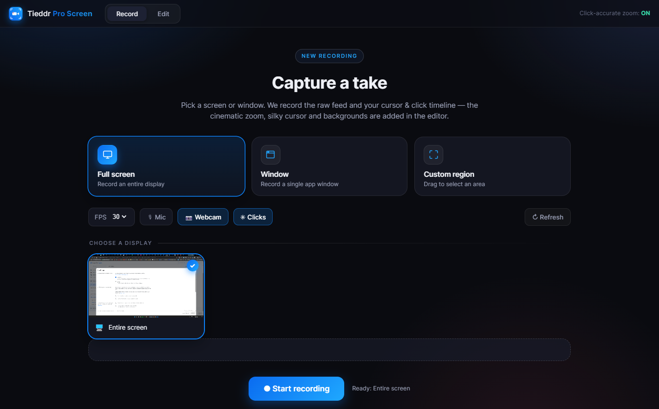 Capture mode picker